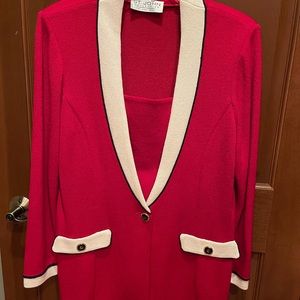 Two piece St John Knit.  Red size 14